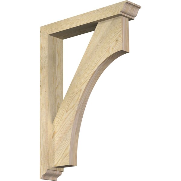 Ekena Millwork Westlake Traditional Rough Sawn Bracket w/ Offset Brace, Douglas Fir, 4"W x 20"D x 28"H BKT0402X20X28WTL01RDF - main